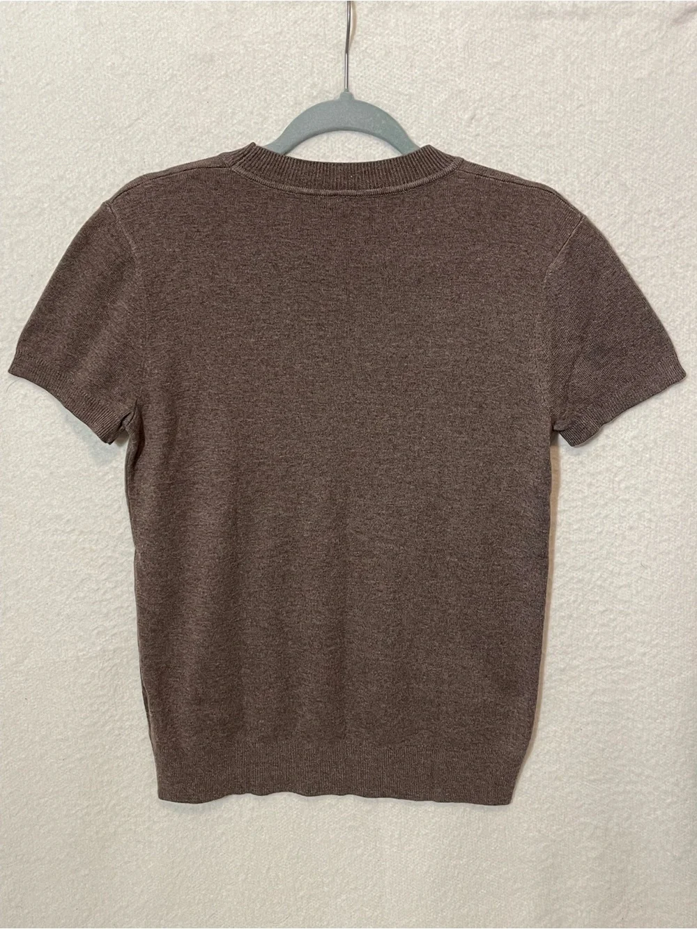 Classic Short-Sleeve Knit Top in Chocolate Brown - Picture 5 of 6